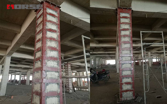 Penguatan kolom beton dengan pelat baja perekat