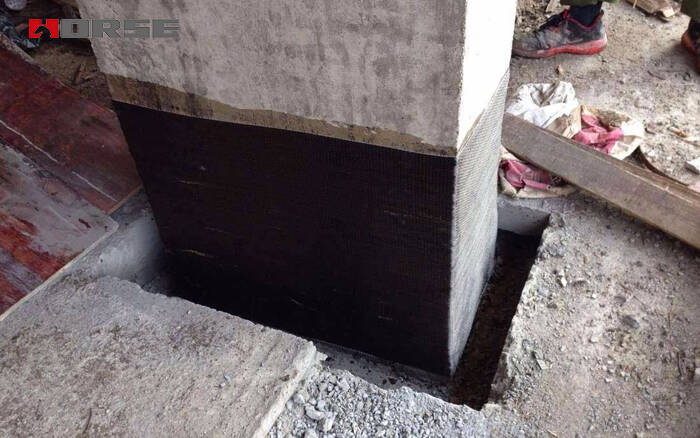 Bungkus serat karbon untuk penguatan kolom