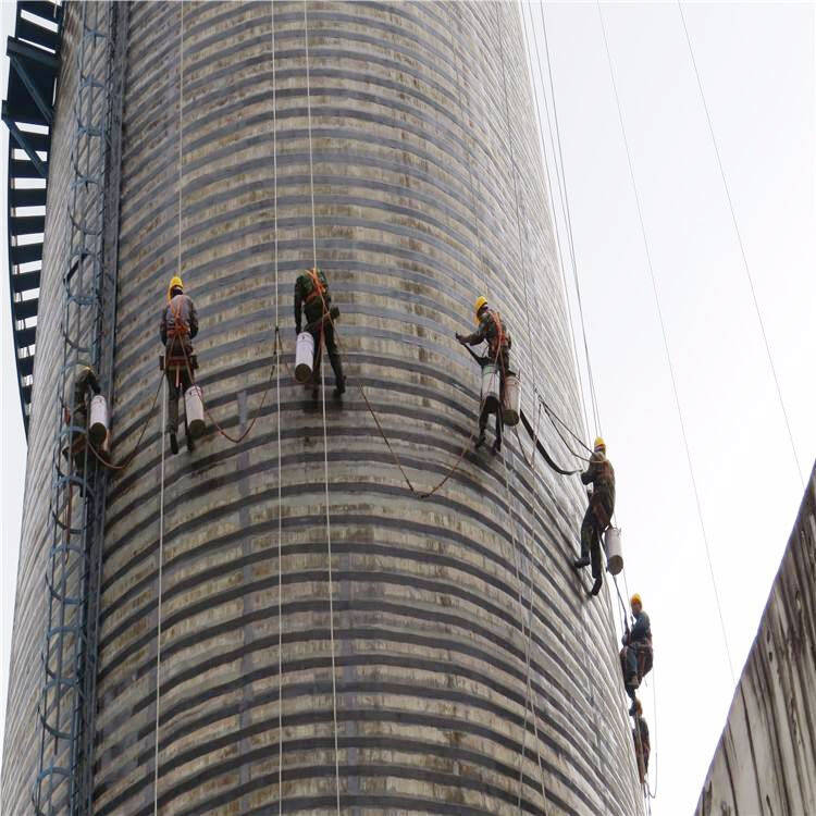 Cerobong asap retak 60m yang diperkuat serat karbon