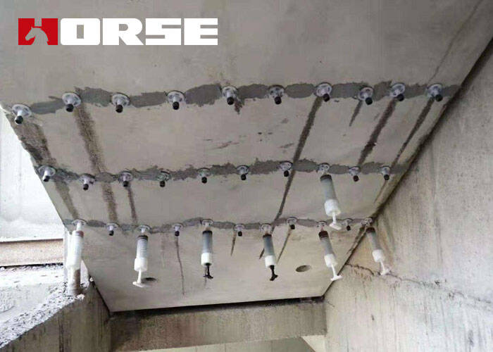 Horse crack injection system for concrete repair Horse crack injection system for concrete repair