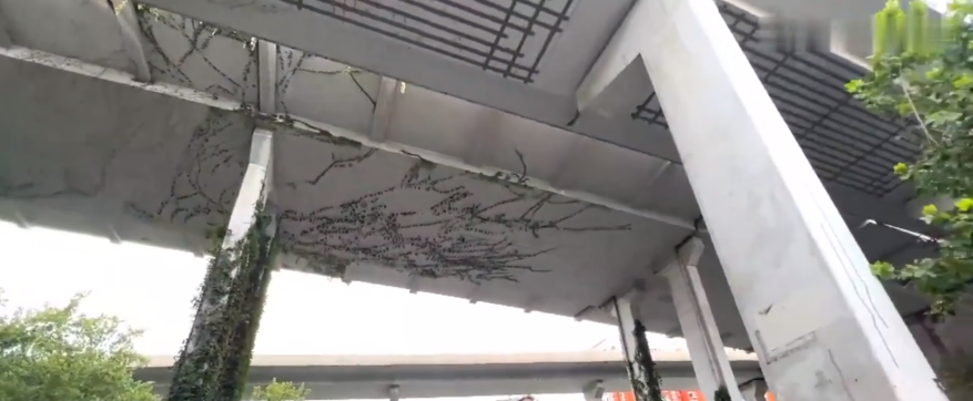 Steel Plate Reinforcement At The Bottom Of The Overpass Bridge